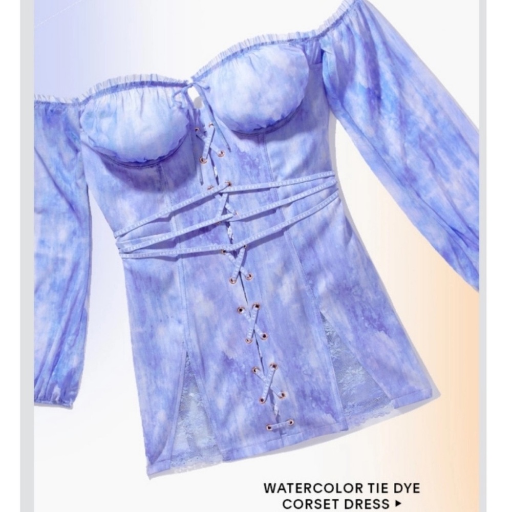 WATERCOLOR TIE DYE CORSET DRESS size Medium Sold Out great condition